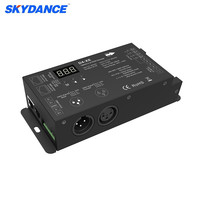 Decodificador DMX 512 RDM RGBW de 4 Canales SKYDANCE D4-XE, Frecuencia PWM, XLR3, RJ45, Controlador RGB DMX512, Terminal Digital Verde