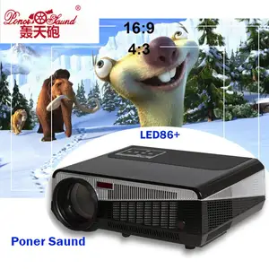 HTP LED - 86 - d home projector office intelligent hd 3 d projector surround sound