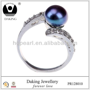Mayor del estilo árabe moda anillo Moti perla anillo de boda nuevo modelo - Product Image 1