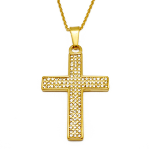 Olivia Hiphop Hommes Bijoux En Acier Inoxydable Prière Pendentif Vintage 18 k Or Dieux Égyptiens Ankh Croix Collier - Product Image 2