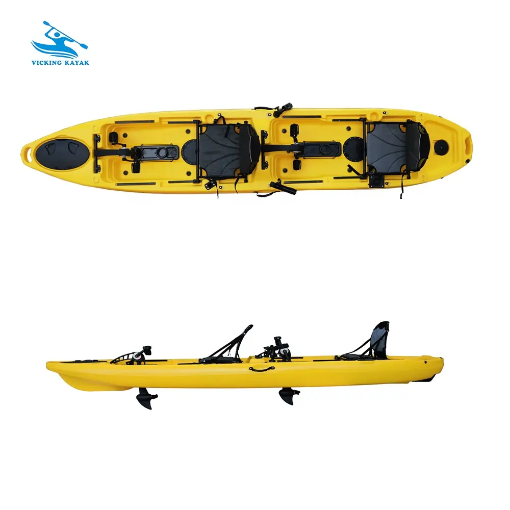 Design Fishing Kayak/14.3ft 2 Person Kayak Fishing with Pedal Hot Sale New Kayak De Pesca Para 2 Person Lakes & Rivers