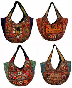 Sacs à main classiques en coton coloré, Patchwork ethnique, Banjara - Product Image 2