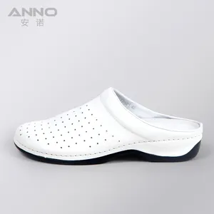 White Clogs Leather Safety Nursing Shoes GENUINE Leather Rubber for Nurse and Doctors Unisex