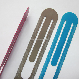 Nhà máy giá custom logo kim loại nhôm <span class=keywords><strong>13</strong></span> <span class=keywords><strong>cm</strong></span> thẳng người cai trị bookmark - Product Image 3