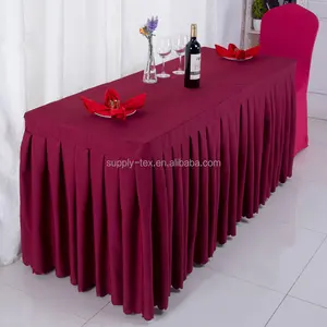 Fancy Table Skirt Red Table Cloth Skirting For Wedding Christmas Decoration