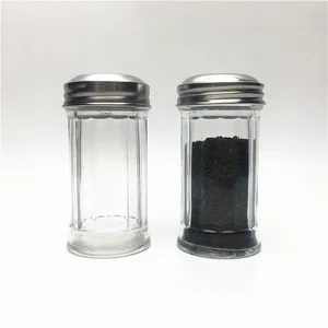 70ml di vetro condimento bottiglie sale shaker bpa libero con foro in acciaio inox coperchio