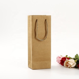 Fuerte de <span class=keywords><strong>papel</strong></span> <span class=keywords><strong>Kraft</strong></span> negro de joyería de regalo de botella de vino, bolsa de <span class=keywords><strong>papel</strong></span> de embalaje con cordón manejar - Product Image 6