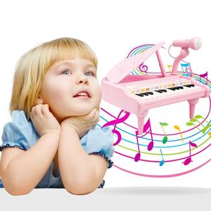Piano Keyboard Speelgoed Met 24 Toetsen, Roze Elektronisch Muziekinstrument Met Microfoon - Product Image 4