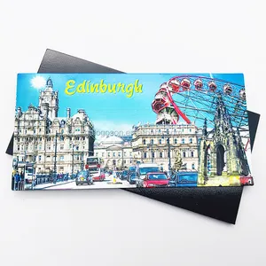 Newest British City Foil Paper Ref Magnet Souvenir Custom Logos Flat Edinburgh Souvenir Fridge Magnets