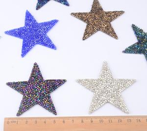 Hotfix Colour Beaded 7cm <strong>Star</strong> <strong>Design</strong> With Crystal Iron on Patches for Clothes Decoration - Product Image 2