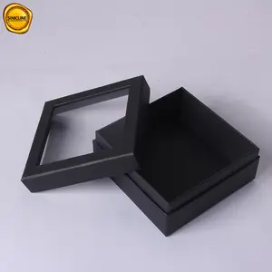 Sinicline Gift Packaging Cardboard Box with Clear Lid PVC Window