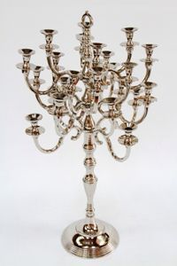 Handmade Silver Wedding <b>Candelabra</b> with 25 Lights Hanging Metal and Crystal Made From Aluminium TVAKM Model 4913 - Product Image 2