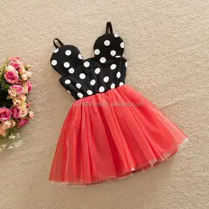 Yeni çocuk kız parti elbiseler Polka Dot bebek kız giysileri çocuk giyim prenses kız çocuk elbise için 2-6Y