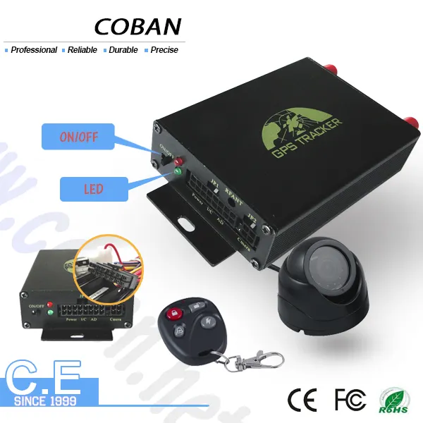 Coban tk 105a gps tracker con sensor de temperatura/sensor de combustible gps vehículo tracker