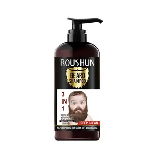 ROUSHUN organico i migliori 3 in 1 professionale profonda pulizia dei capelli barba SHAMPOO