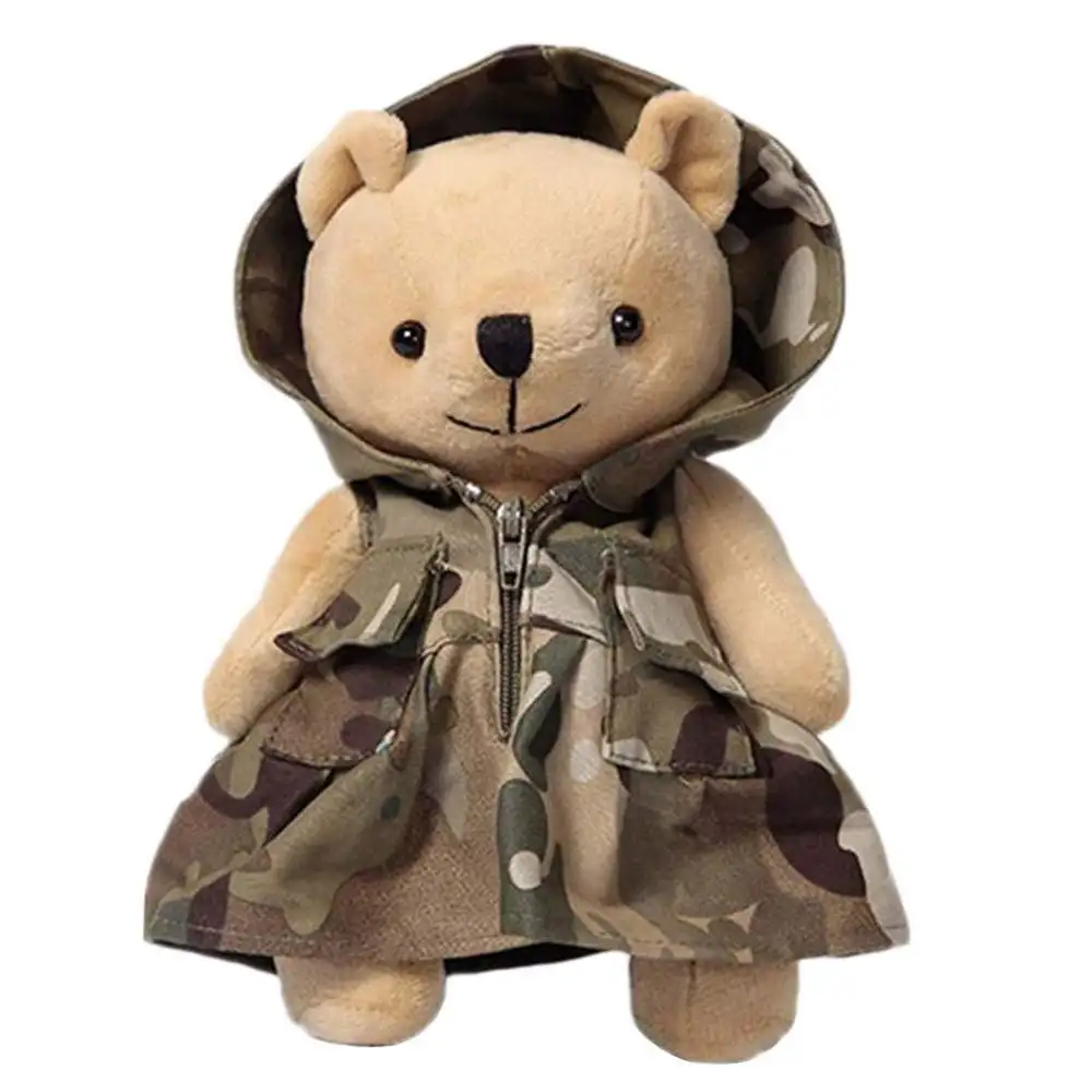 Juguete de peluche de camuflaje personalizado, mochila táctica colgante, oso de peluche del ejército