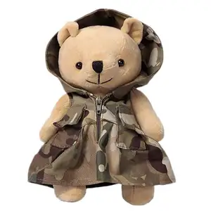 ที่กำหนดเองพรางยัดของเล่นยุทธวิธีกระเป๋าเป้สะพายหลังแขวนตุ๊กตากองทัพตุ๊กตาหมี