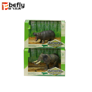 Mini figurine en plastique d'<span class=keywords><strong>animaux</strong></span> <span class=keywords><strong>sauvages</strong></span> : Hippopotame et Éléphant - Product Image 2