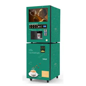 Автоматический мини-торговый автомат для мгновенных напитков, чая, супа, горячего и льда, кофе с наличными, кредитными картами, кофейным приемником с монетами