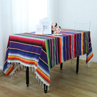 Nappe DaiRui pour décorations de fête mexicaine, mariage, couverture mexicaine en serape, couverture de lit, nappe de table d'extérieur