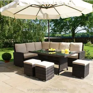 OutdoorJonsun Wicker Poly Mây Nội Thất Sân Vườn Cắt Phòng Chờ Sofa