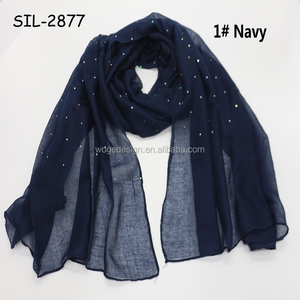 Woge Design Factroy splendido cristallo muslem oblungo scialle <span class=keywords><strong>da</strong></span> <span class=keywords><strong>sera</strong></span> avvolge una solida viscosa Glitter luccicante <span class=keywords><strong>sciarpa</strong></span> Hijab con strass - Product Image 3
