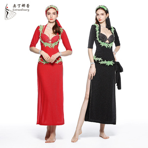 Kadınlar profesyonel mentary mentary gümüş Baladi oryantal dans elbise kostüm - Product Image 5