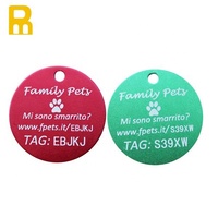 Runde benutzer definierte LOGO eloxierte Aluminium QR-Code Laser Erkennungs marken/Haustier ID-Tag