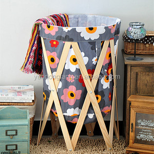 Folding <strong>Laundry</strong> <strong>Basket</strong> <strong>Wood</strong> - Product Image 4