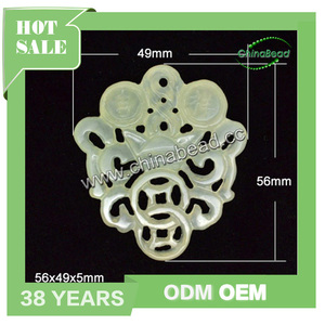 Colgante de jade, carácter colgante, apartamento <span class=keywords><strong>ronda</strong></span> colgante, natural de jade tallado colgante, jade encantos para la joyería - Product Image 1