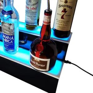 Soporte acrílico de botella de licor iluminado con Led, estante de exhibición de botellas de Perfume con Control remoto para Bar en casa