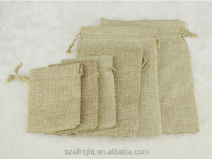 Petite pochette à cordon de jute en <span class=keywords><strong>lin</strong></span> naturel Sacs en toile de jute Surface avec sérigraphie pour bijoux et pochettes cadeaux - Product Image 3