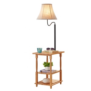 Accueil Salon <span class=keywords><strong>Étagère</strong></span> en bois <span class=keywords><strong>Lampe</strong></span> sur pied avec table d'appoint Table avec <span class=keywords><strong>lampe</strong></span> attachée Lampadaire centre de la maison - Product Image 4