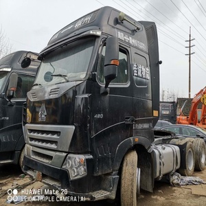 Heavy 420hp Used Black Howo A7 <b>Tractor</b> Head Truck for Sale - Product Image 3