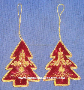 Zari Embroidery Indian Christmas <b>Tree</b> <b>Ornaments</b> - Product Image 1