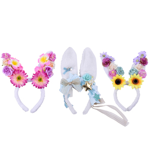 QueenBaby Tissu Doux Bébé Fille Licorne <span class=keywords><strong>Bandeau</strong></span> D'<span class=keywords><strong>oreille</strong></span> de <span class=keywords><strong>Lapin</strong></span> De Pâques Fleur Cheveux Hoop Partie D'anniversaire Bandeaux - Product Image 6