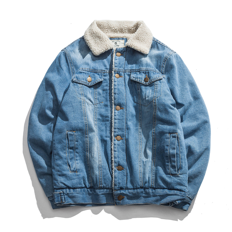 In Stock Sherpa Denim Slim Fit Plain 