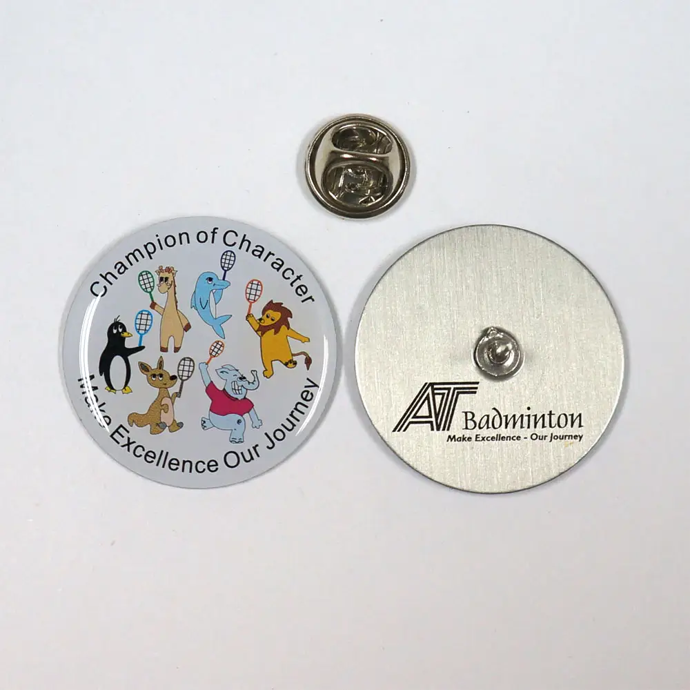 Metal printed pin badge
