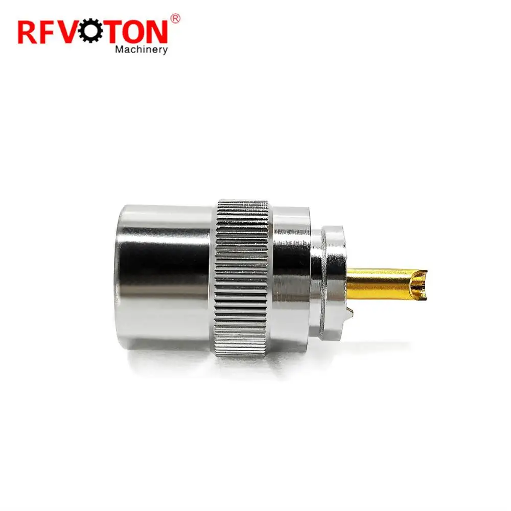 Conector reto macho coaxial UHF do rf solda Crimp LMR400/ RG213/R214/7DFB conector do cabo do fio