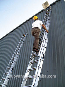 3* 9 Section Aluminium Telescopic Feature Combination <strong>Wall</strong> Mounted Extension <strong>Ladder</strong> - Product Image 6