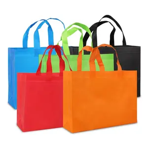 थोक कस्टम व्यक्तिगत गैर बुना बैग प्रचारक लोगो के साथ पुन: प्रयोज्य कपड़ा शॉपिंग बैग ले जाना