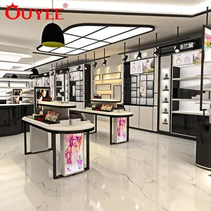 Vente au détail Magasin De Meubles En Bois Comptoir Magasin de Maquillage Affichage Cosmétique pour le Design D'intérieur De Magasin