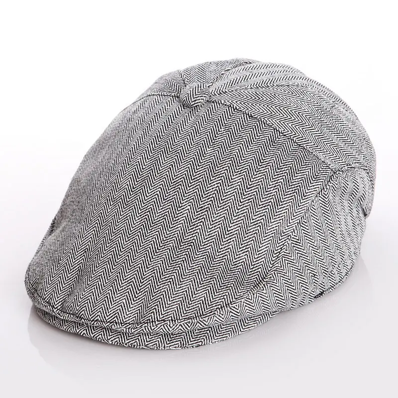 48cm 50cm Houndstooth Cotton Beret Flat Ivy Cap for Baby Kids
