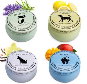 Lot de 4 bougies parfumées à la cire de soja naturelle 100% pour animaux de compagnie - Product Image 3