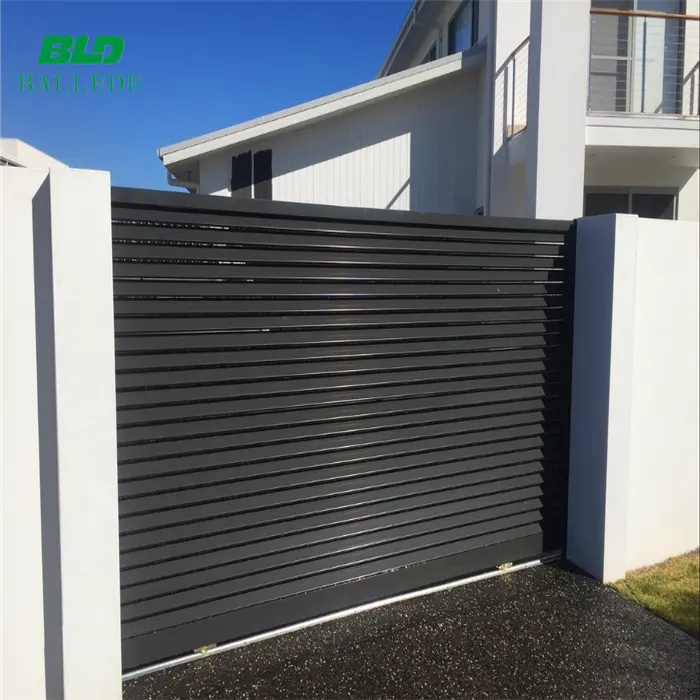 aluminum louver sliding gate door with motor