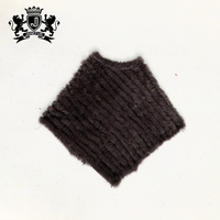 Triangle châle dames hiver lapin fourrure Poncho tricoté lapin fourrure châles Poncho