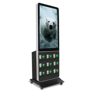 2023 Nieuwe Product Fabriek Prijs 43 Inch Digitale Bewegwijzering Kiosk Totem Advertentie Touchscreen Mobiele Telefoon Laadstation