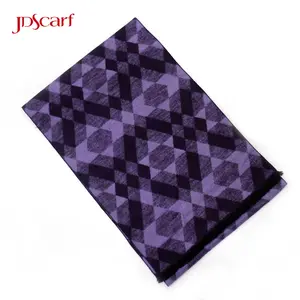 100% カシミア宗教シルクスカーフストライプ織り刺繍ヒジャーブスカーフ