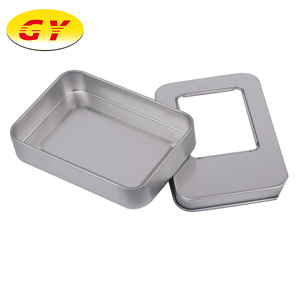 Boîte d'emballage de <span class=keywords><strong>bijoux</strong></span> en étain rectangulaire <span class=keywords><strong>argent</strong></span>ée en gros, recyclable, avec fenêtre ouverte, pour l'artisanat et l'utilisation de bougies - Product Image 5