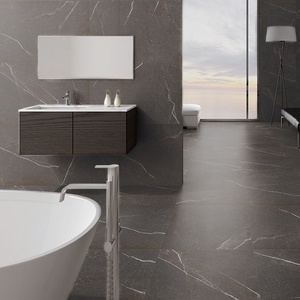 Chống Trượt Gạch Lát Sàn Tĩnh Mạch Toàn Thân Sứ Phong Cách Mới Đen Với Gạch Men Trắng - Product Image 3